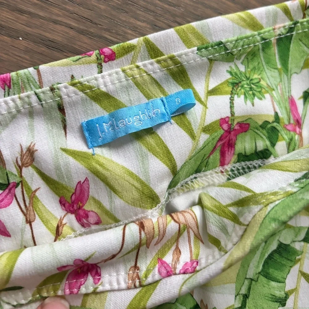 J.McLaughlin Cove Tropical Floral Print High Rise Wide Leg Shorts women’s size 0